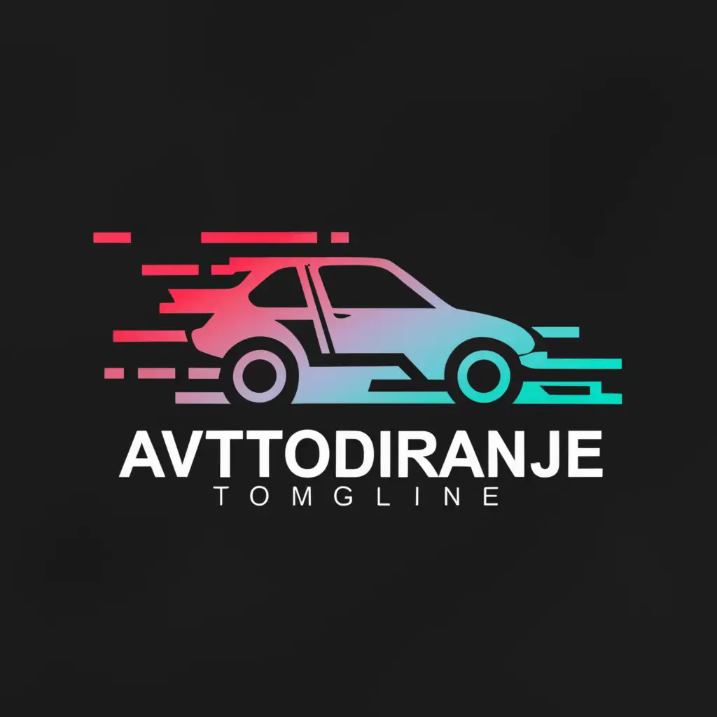 a logo design,with the text "avtokodiranje", main symbol:fast car, glitch,Moderate,clear background