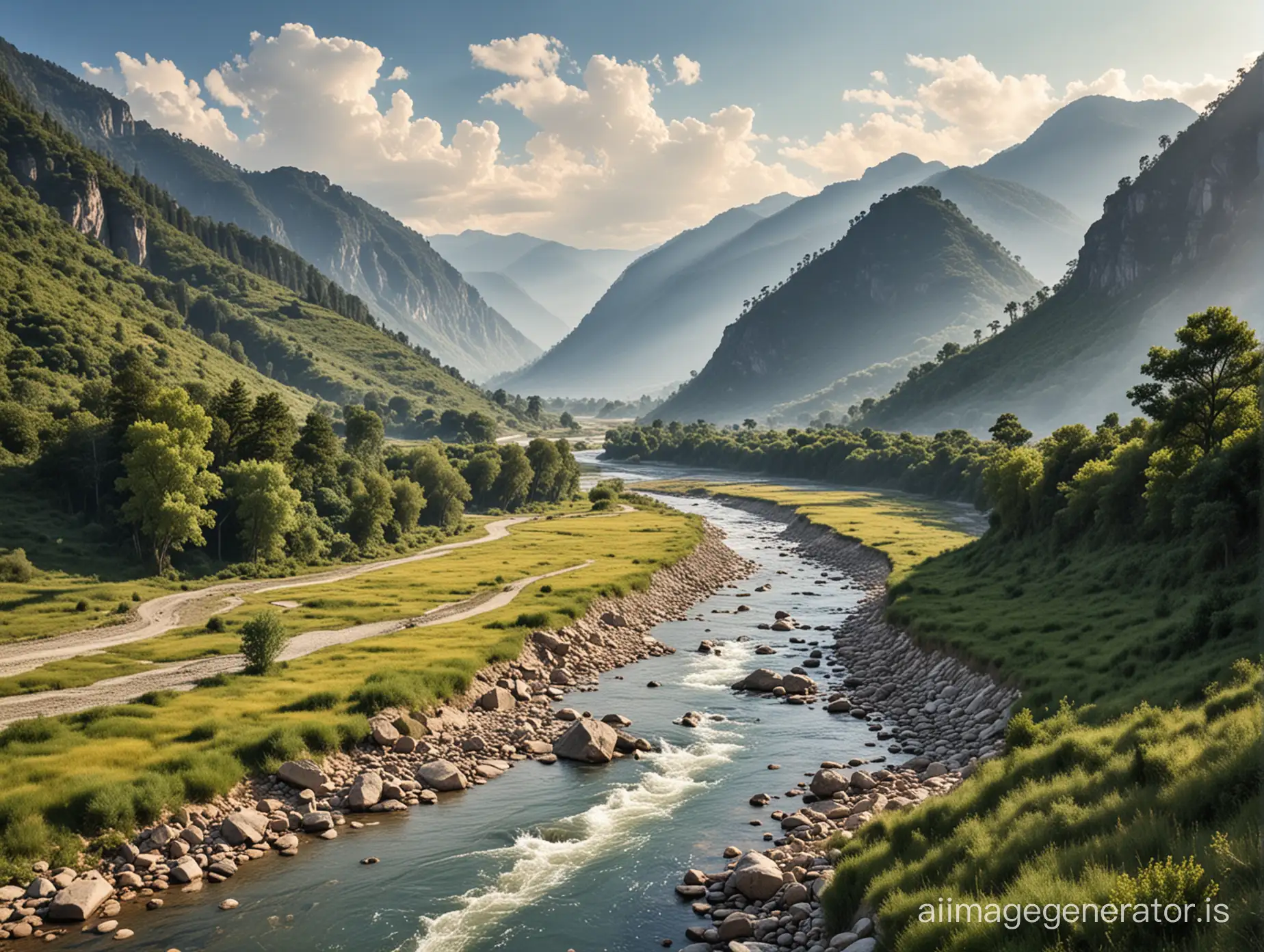 Scenic-Mountain-Landscape-with-Serene-River-View