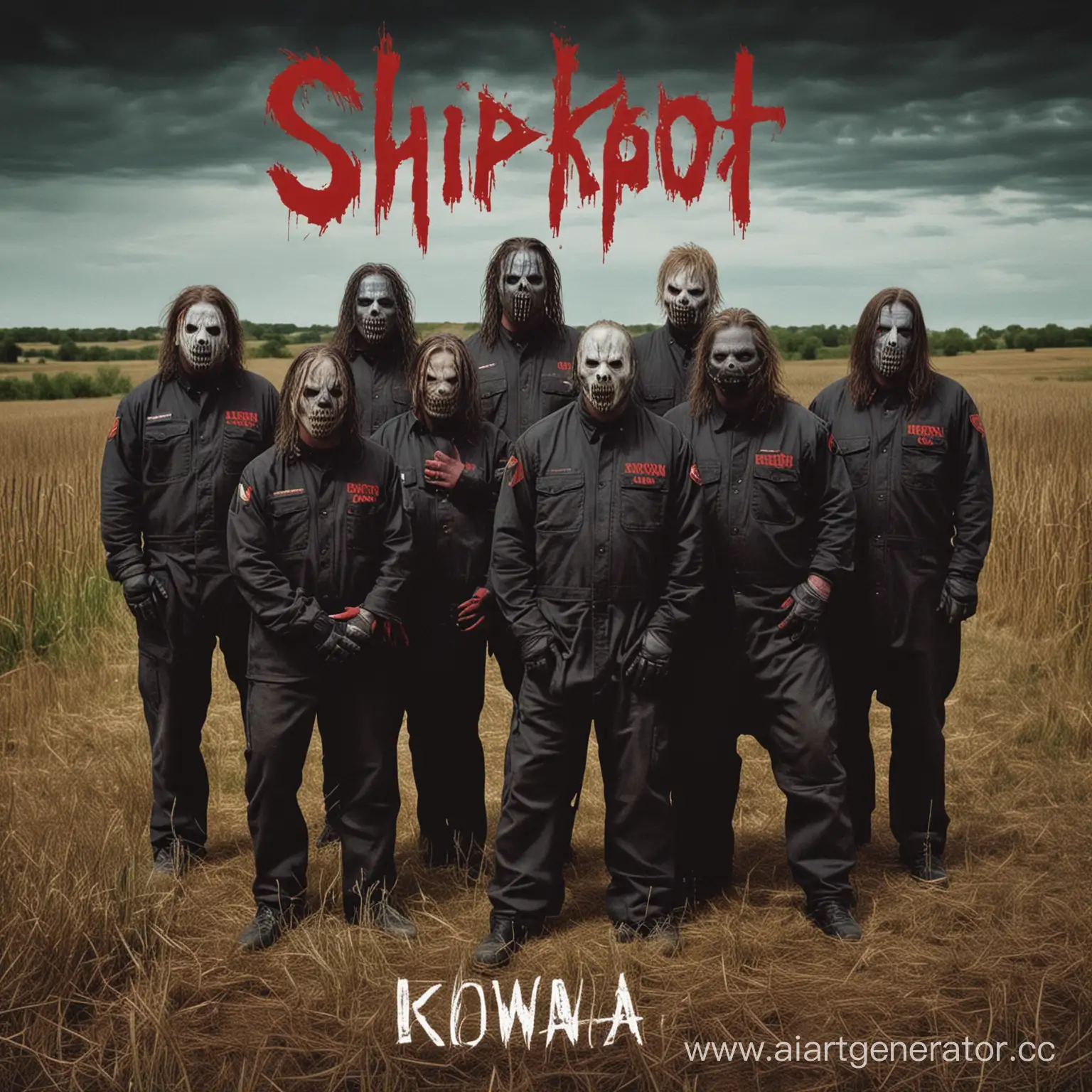 Masked-Band-Members-in-Industrial-Setting-for-Slipknot-Iowa-Album-Cover-Art