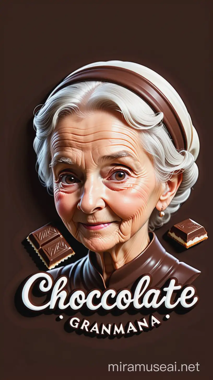 Grandmothers Vintage Chocolate Brand Logo with Bold Lines