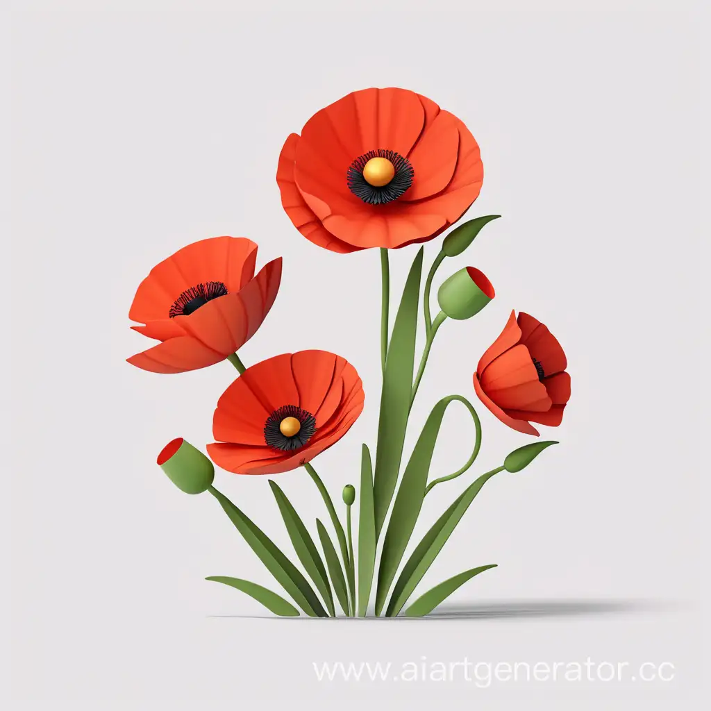 simple logo of a 3D Corn Poppy border, mad of Corn Poppy.