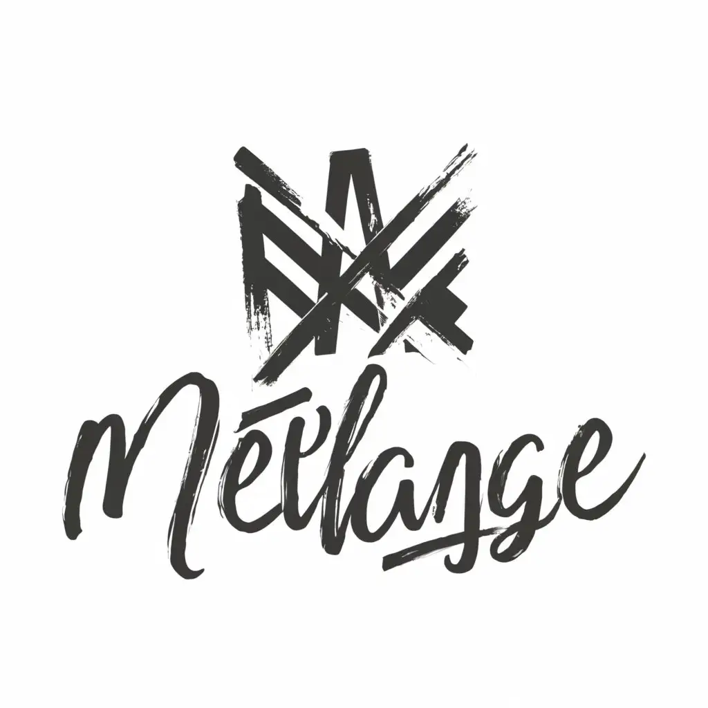 a logo design,with the text "Mélange", main symbol:black and white graffiti,Minimalistic,be used in Retail industry,clear background