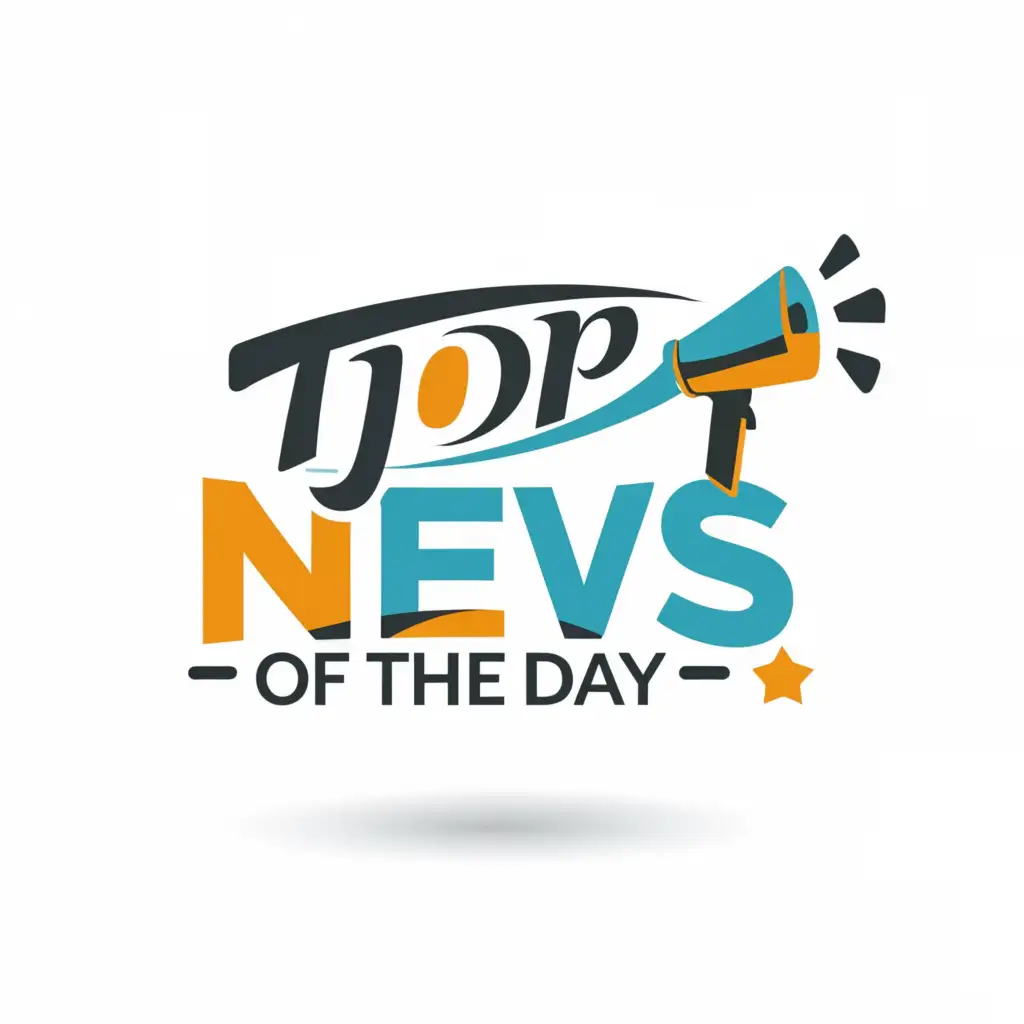a logo design,with the text "Top News of the Day", main symbol:telegram,Moderate,be used in Internet industry,clear background