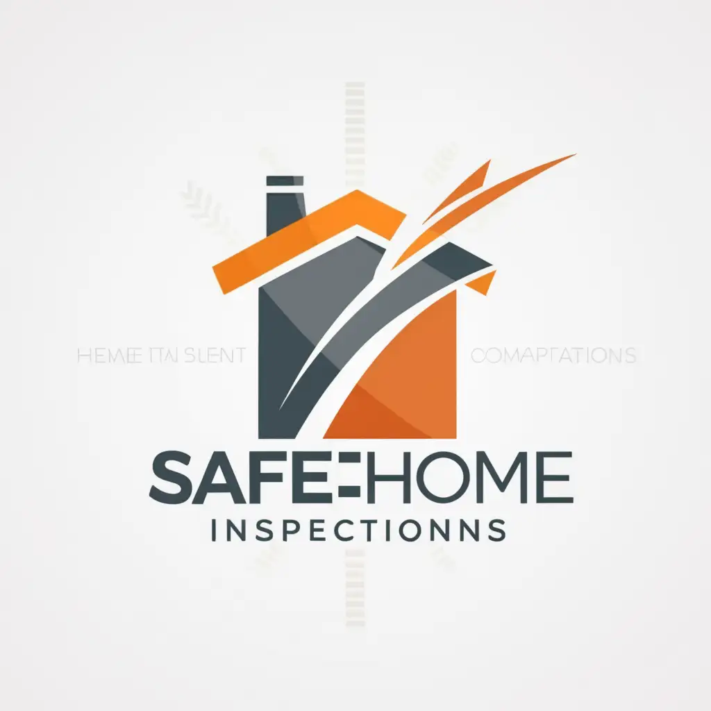 a logo design,with the text "Safe-T Home Inspections", main symbol:house silhouette with a roof isometric t symbol,complex,be used in Real Estate industry,clear background