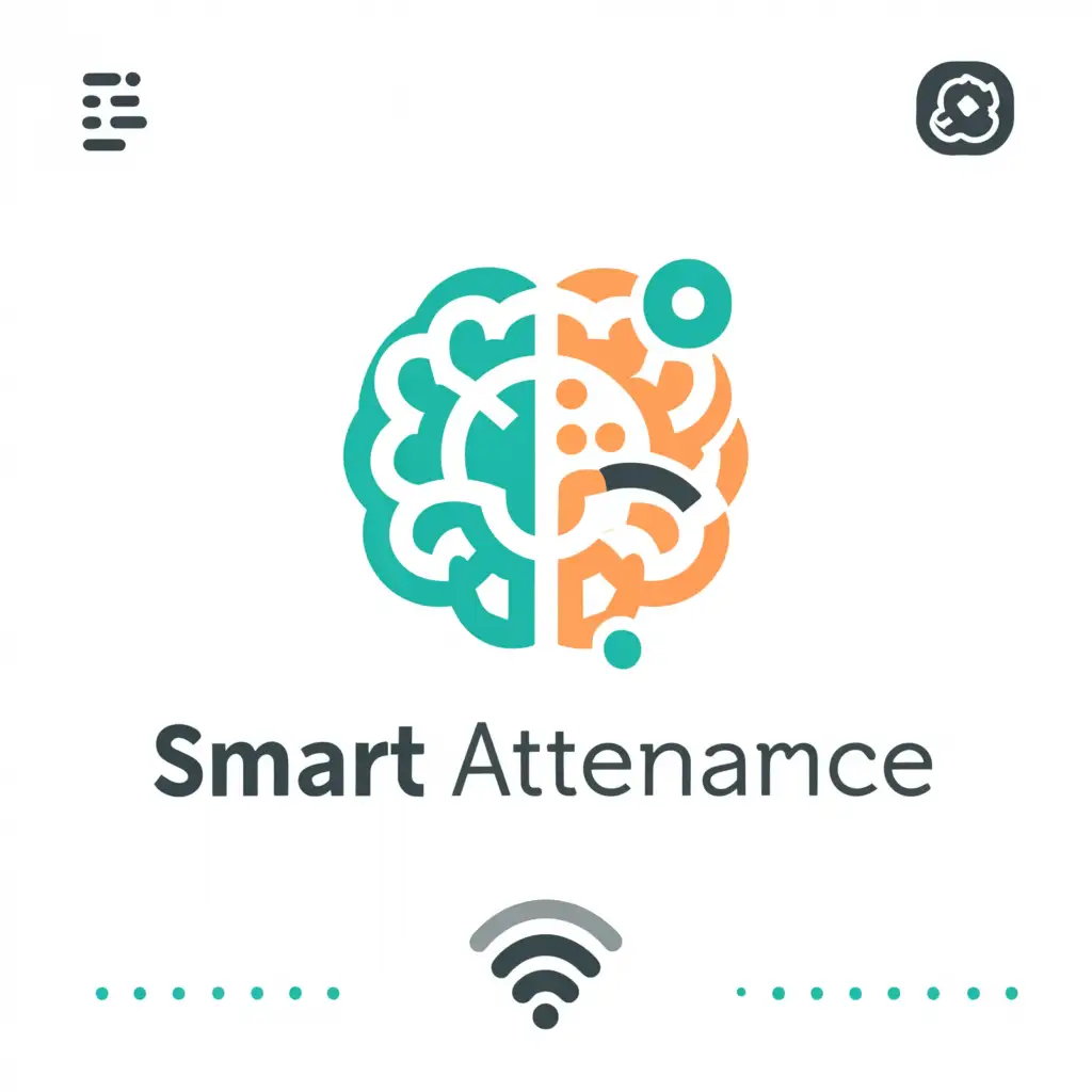 a logo design,with the text "Smart Attendance", main symbol:Brain, clock and hands,Moderate,be used in Education industry,clear background