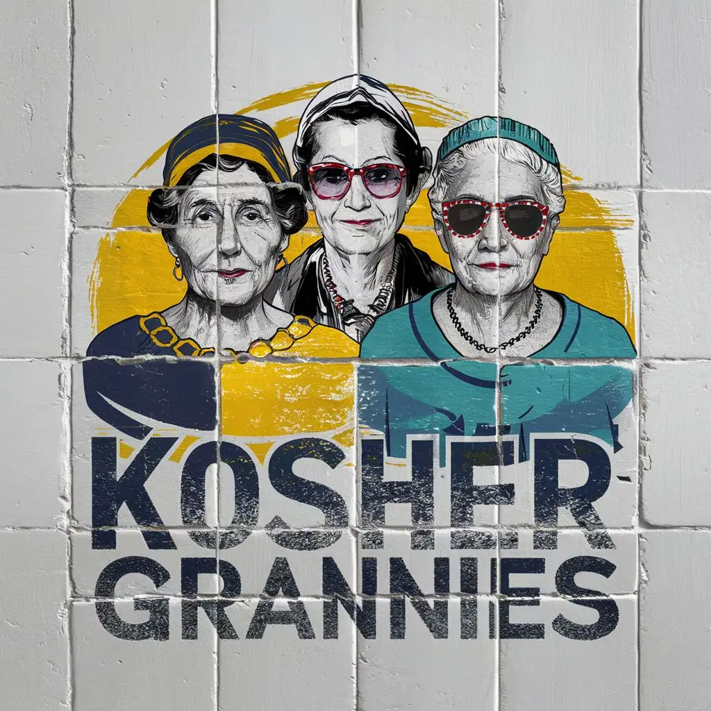 LOGO-Design-for-Kosher-Grannies-Vibrant-Yellow-Blue-Palette-with-Israeli-Cultural-Elements
