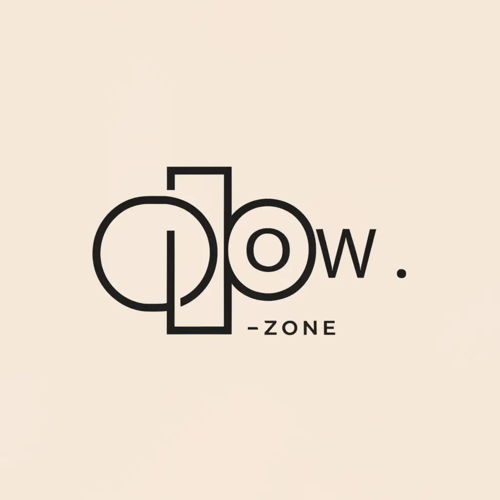 a logo design,with the text "Flow.zone", main symbol:Typography: ..., This minimalist, linework approach allows the logo to be very versatile across applications while maintaining an air of sophisticated simplicity. The interpreted 'flow' of the lines gives it an energetic, rejuvenating quality that fits the AuraChi brand positioning.,Moderate,clear background