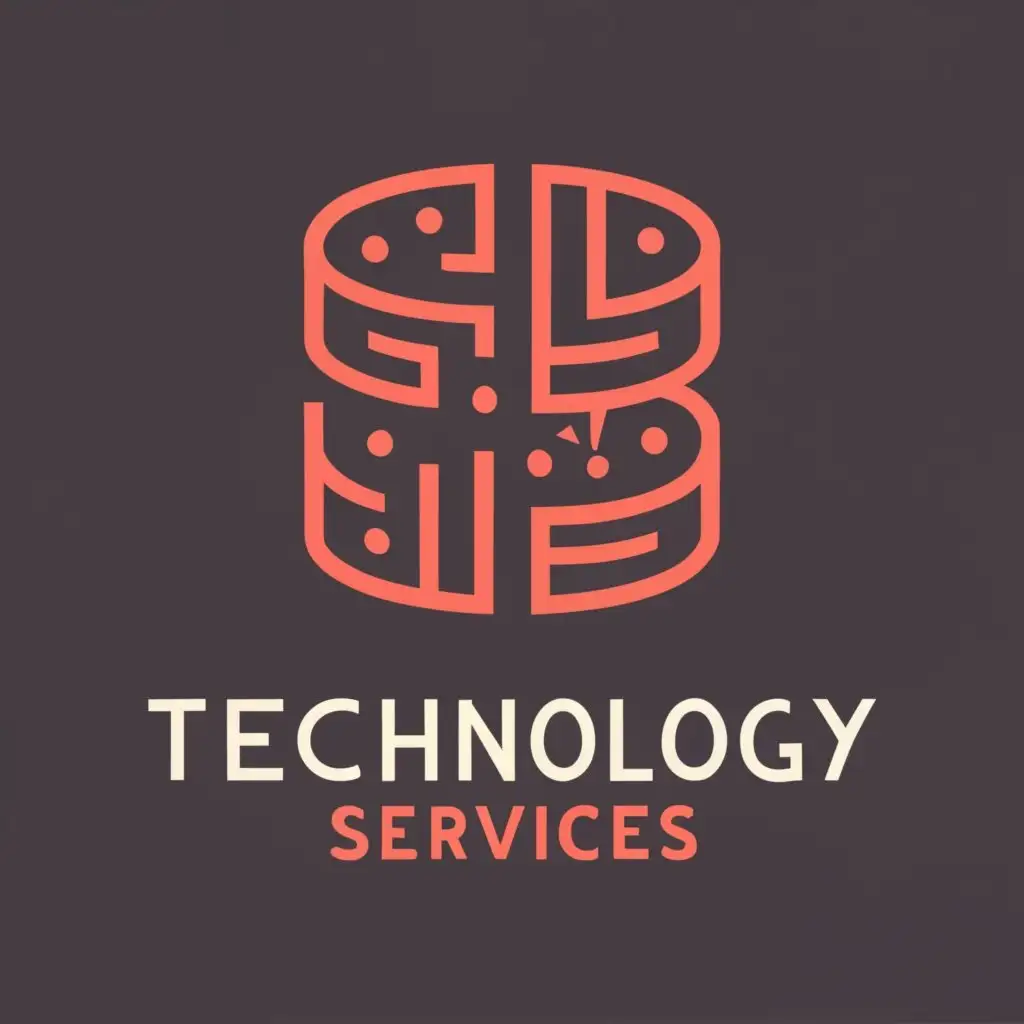 logo, TS, digital effect, clean, straight lines, with the text "Technology Services", typography
