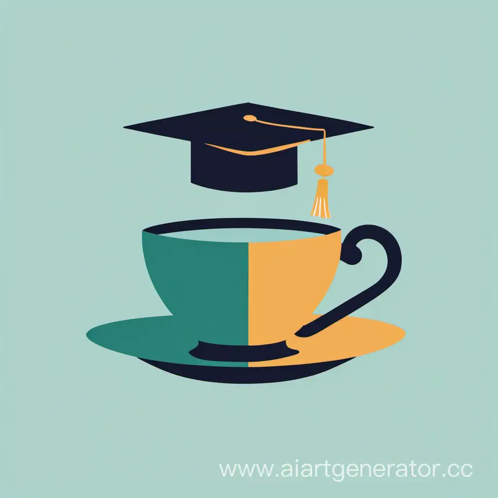 Teacup-with-Beret-Symbolic-Logo-for-University-Graduate-Advice-Event