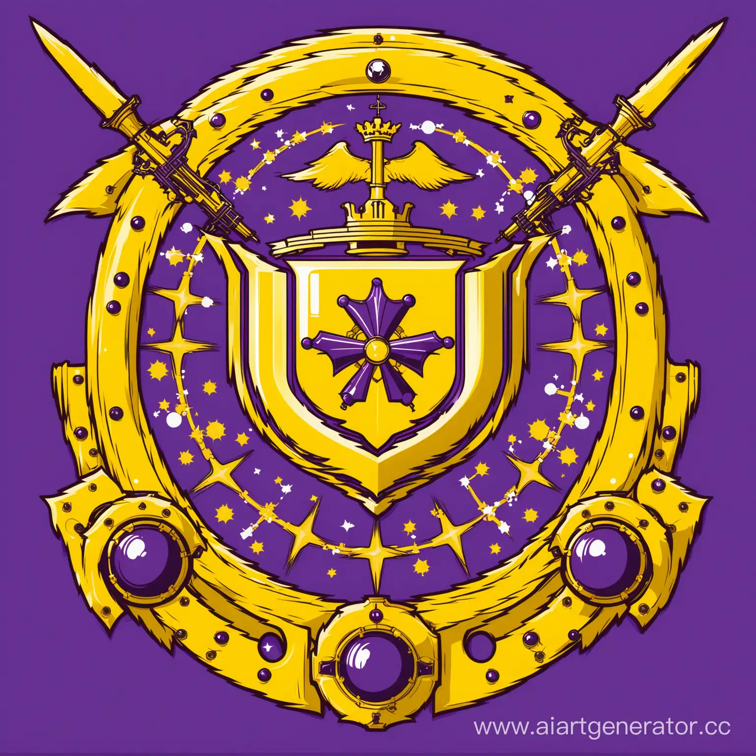 Empire of Epsilon Coat of Arms Mechanic and Chemistry Symbol in Purple ...