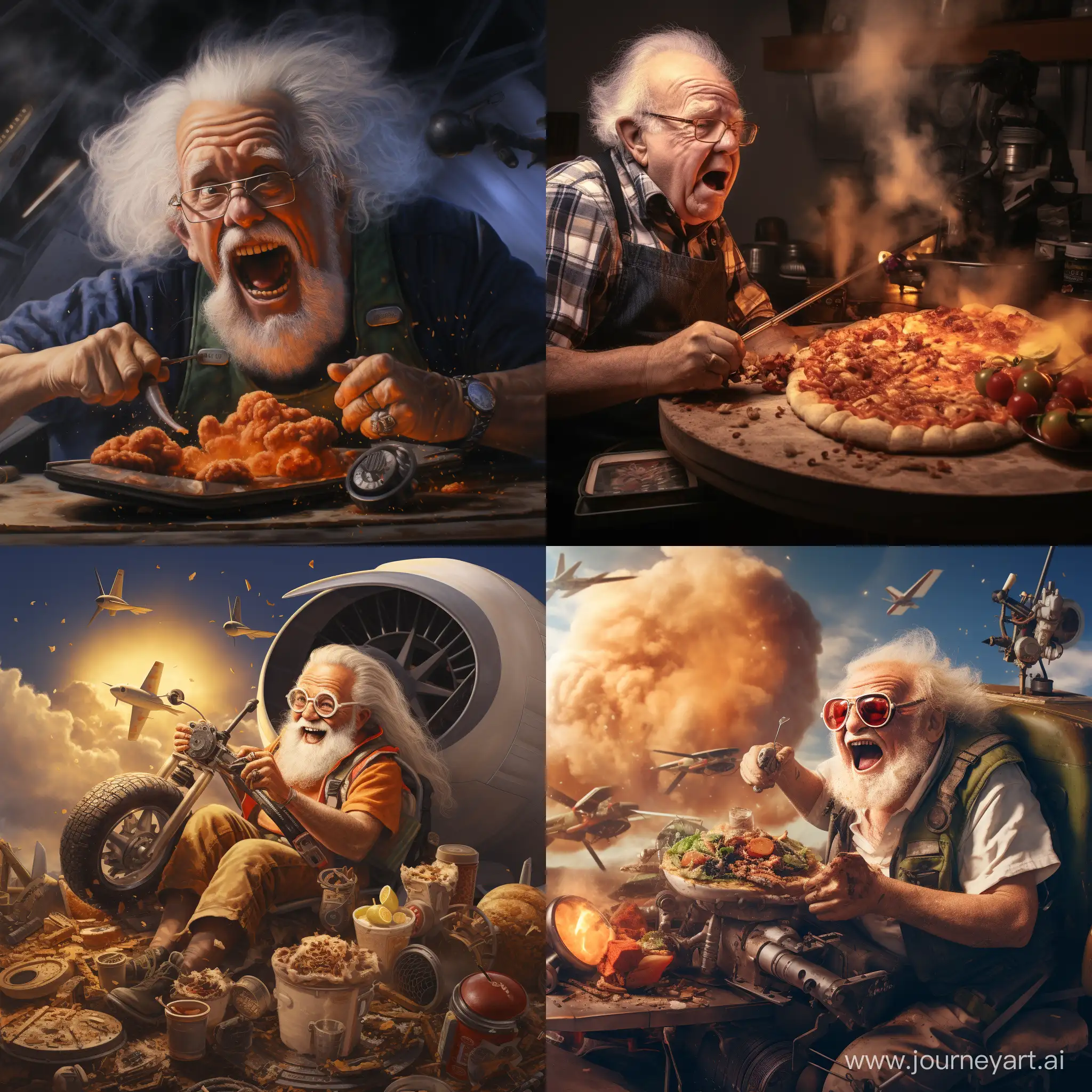 Elderly-Man-Enjoying-JetPowered-Pizza-Feast