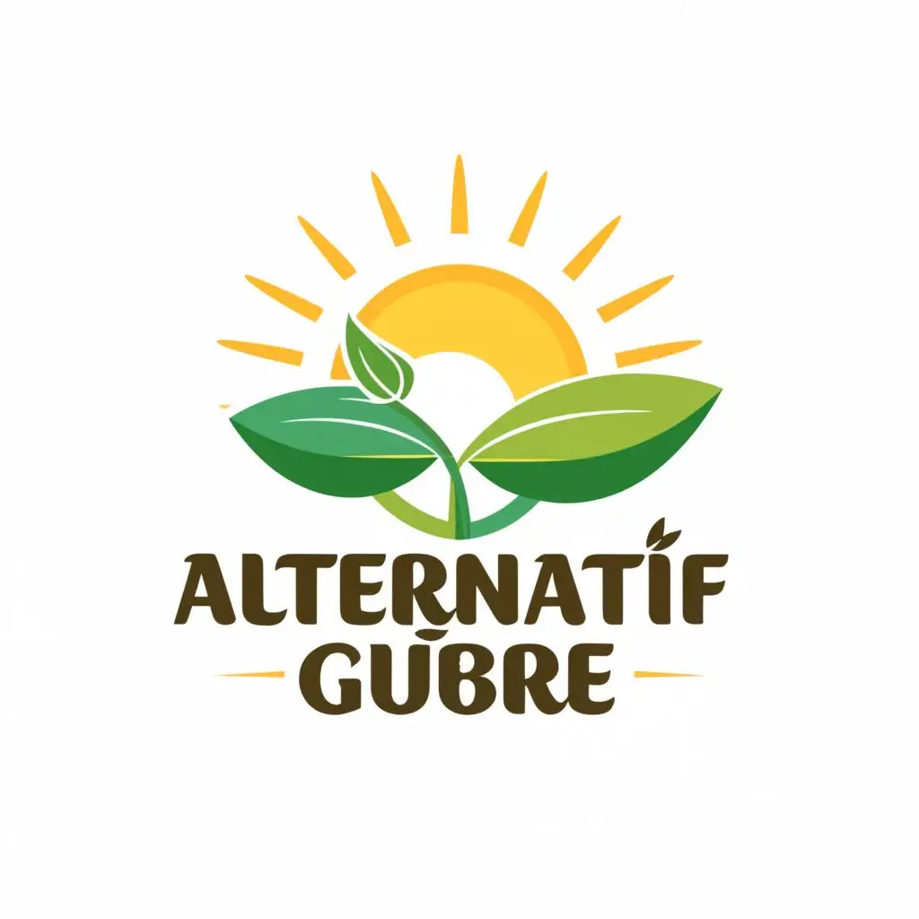 logo, sun, leaf, fertilizer, farm, with the text "Alternatif Gübre", typography