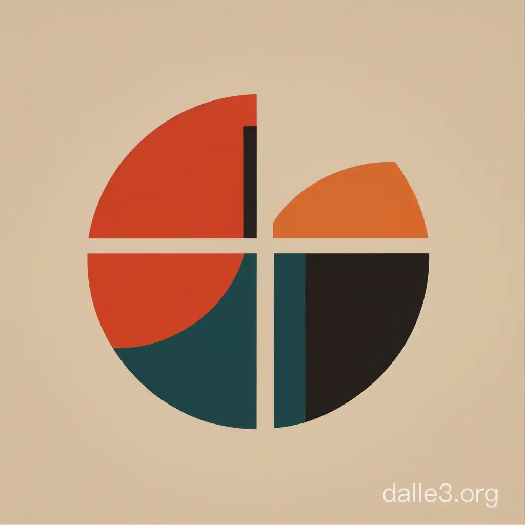 Minimalist Retro Suprematism Round logo of tamarix ramosissima from Dialectical Machine Tool Makers Group