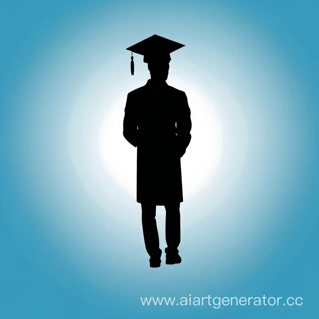 Silhouette-of-Graduating-Student-in-Cap-Against-BlueWhite-Sky