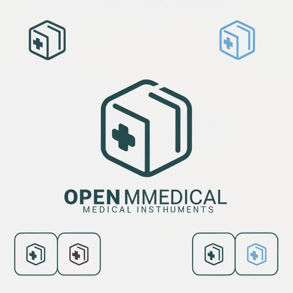 a logo design,with the text  Open Medical Instruments, main symbol:box,Minimalistic,be used in Medical Dental industry,clear background