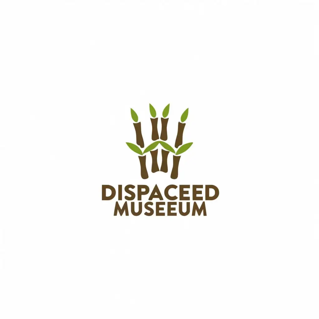 a logo design,with the text "Displaced Museum", main symbol:bamboo,Moderate,clear background