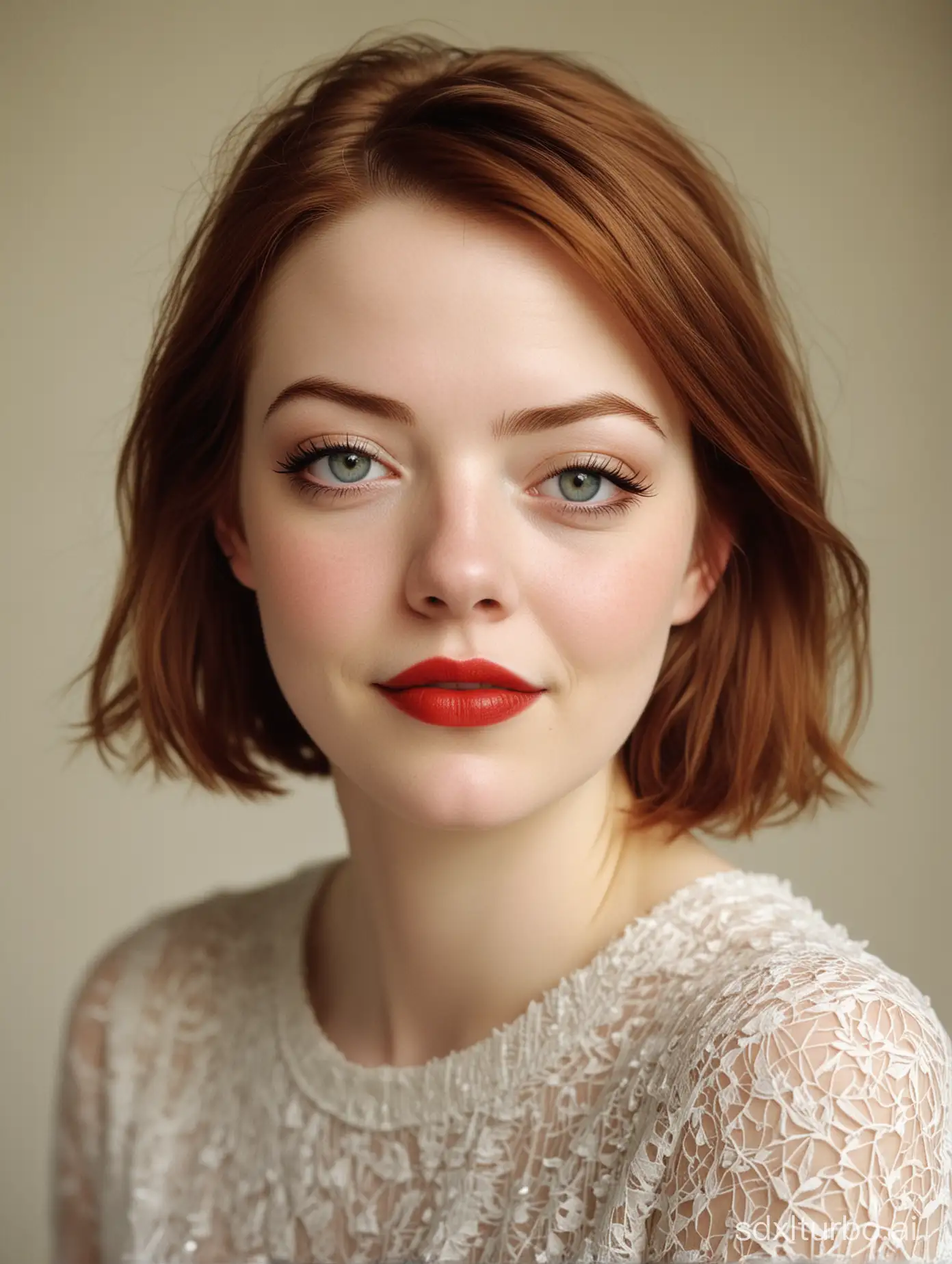Teenage-Joy-Emma-Stone-Lookalike-with-Vibrant-Red-Lips-and-Expressive-Eyes