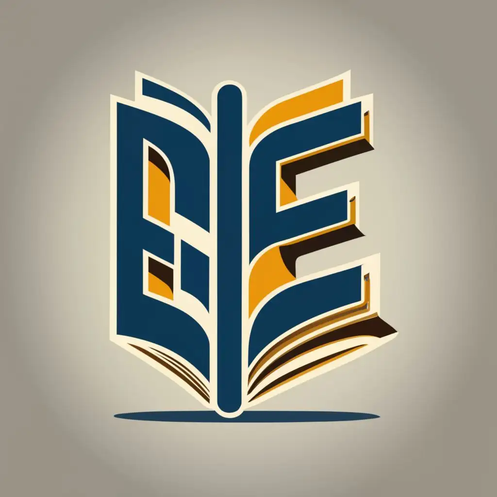 LOGO-Design-For-EnglishPages-Elegant-Wordmark-with-Open-Book-E-in-Deep-Blue-and-Gold