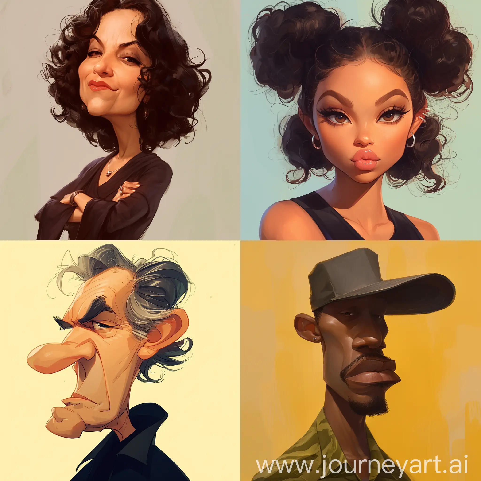 8 Cartoon caricature amazing portraits --niji 6