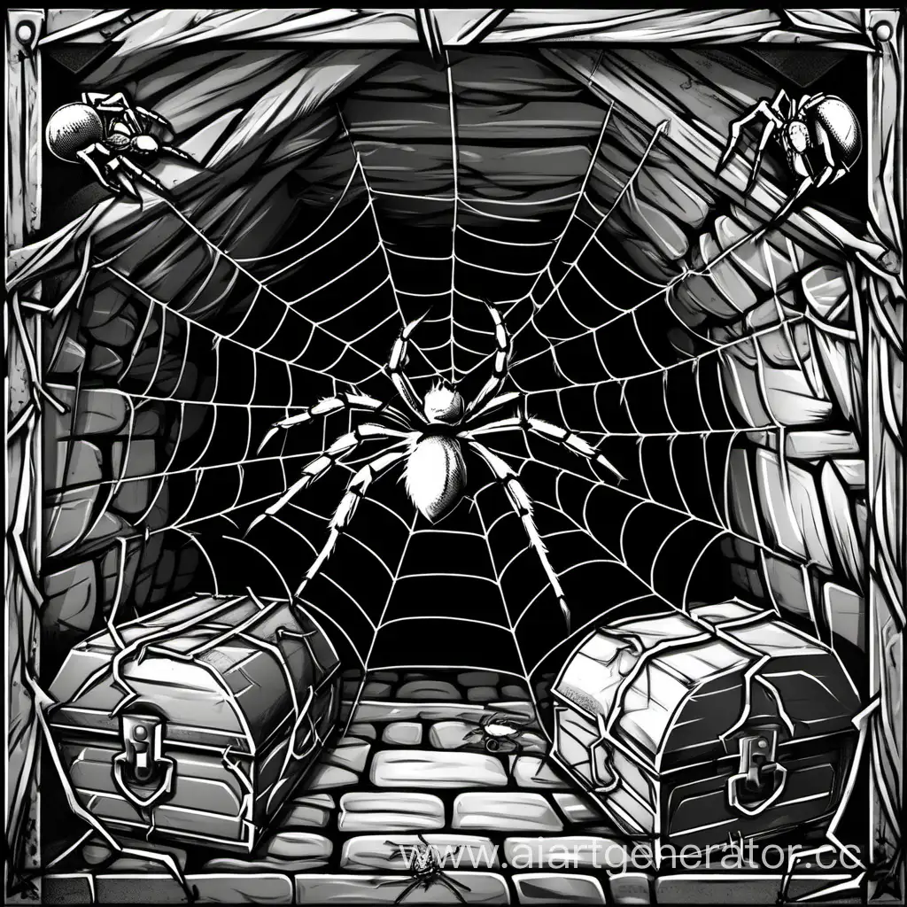 Eerie-Tarantula-Guarding-an-Ancient-WebCovered-Vault