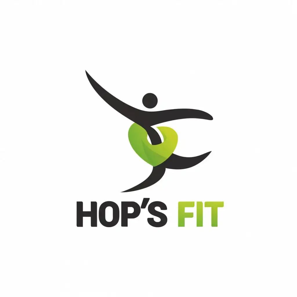 a logo design,with the text "HOP'S FIT", main symbol:DANCE,Moderate,be used in Sports Fitness industry,clear background