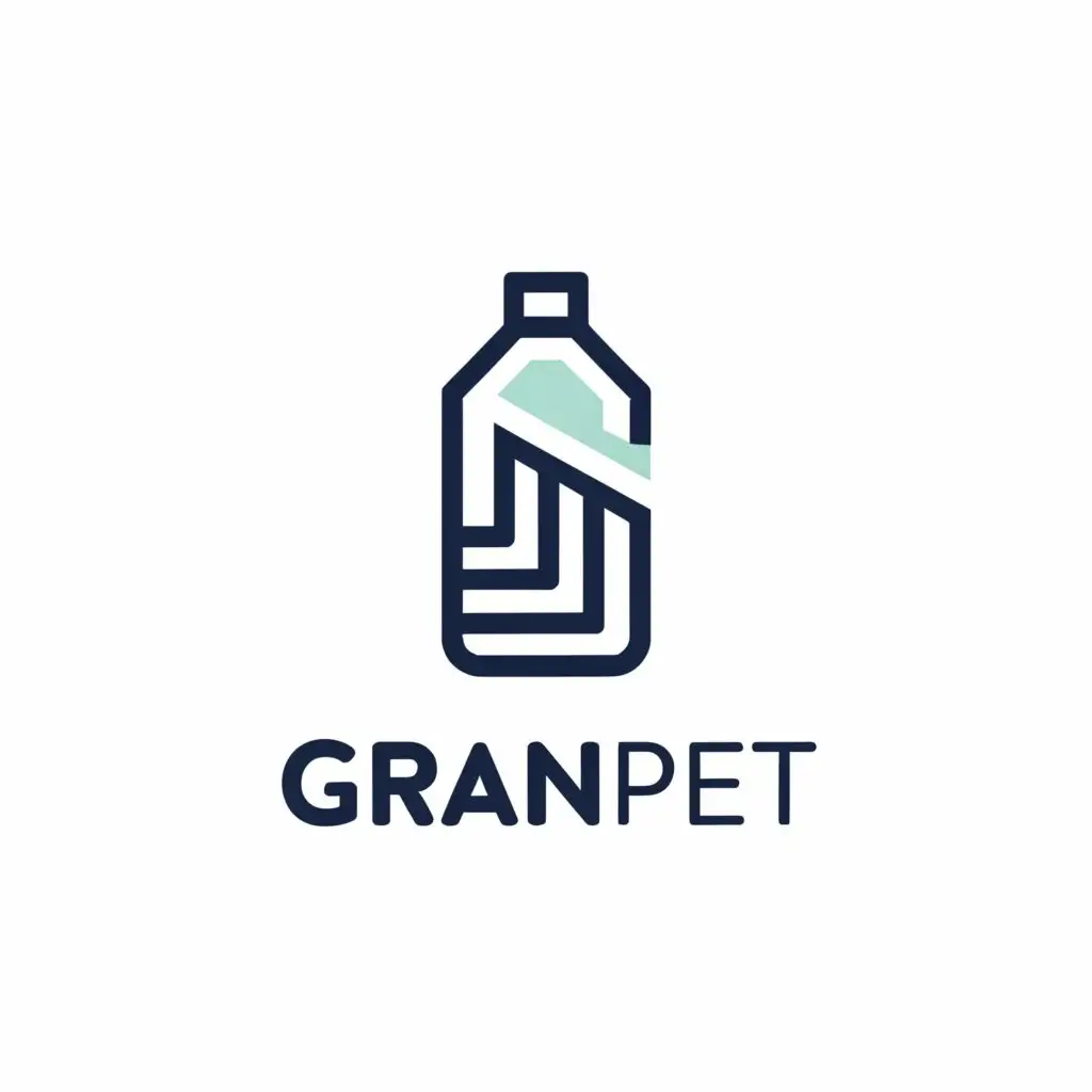a logo design,with the text "Grand PET", main symbol:Plastic bottle,Минималистичный,be used in Розничная торговля industry,clear background