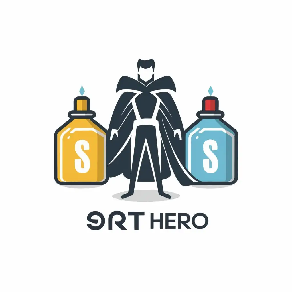 a logo design,with the text "Sort Hero", main symbol:Hero Swap Between 3 Liquid Bottles,Minimalistic,be used in Entertainment industry,clear background