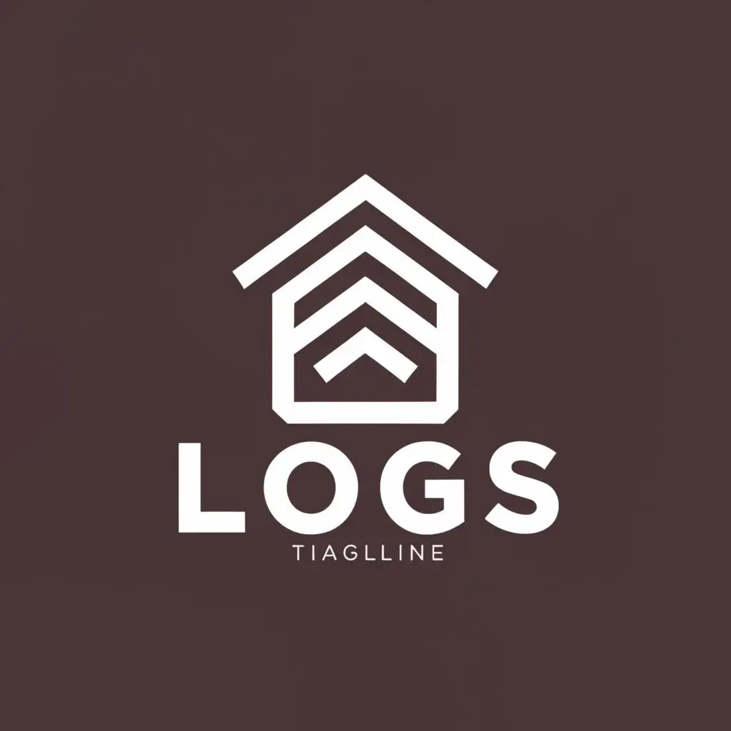 a logo design,with the text "Logs", main symbol:A house made of logs,Minimalistic,clear background