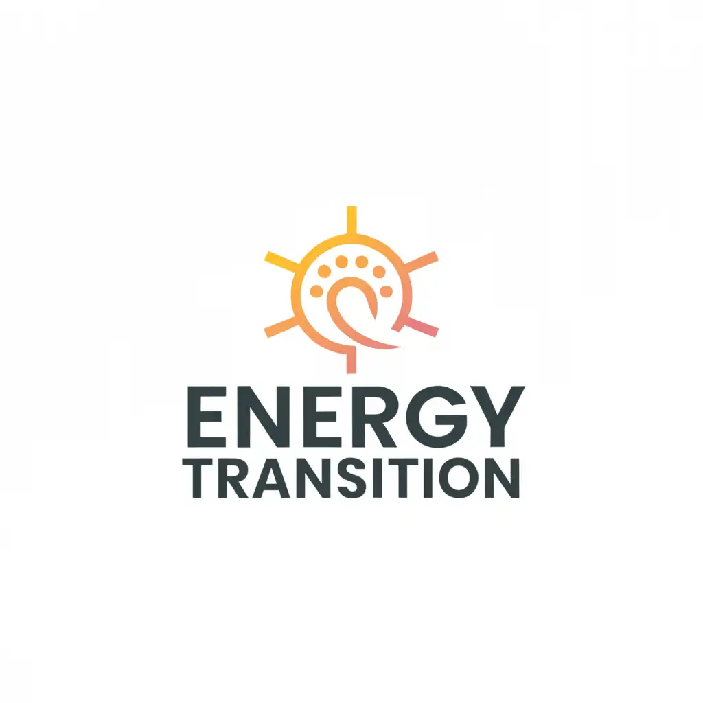 a logo design,with the text "Energy transition", main symbol:Wind & Sun,Minimalistic,be used in Nonprofit industry,clear background