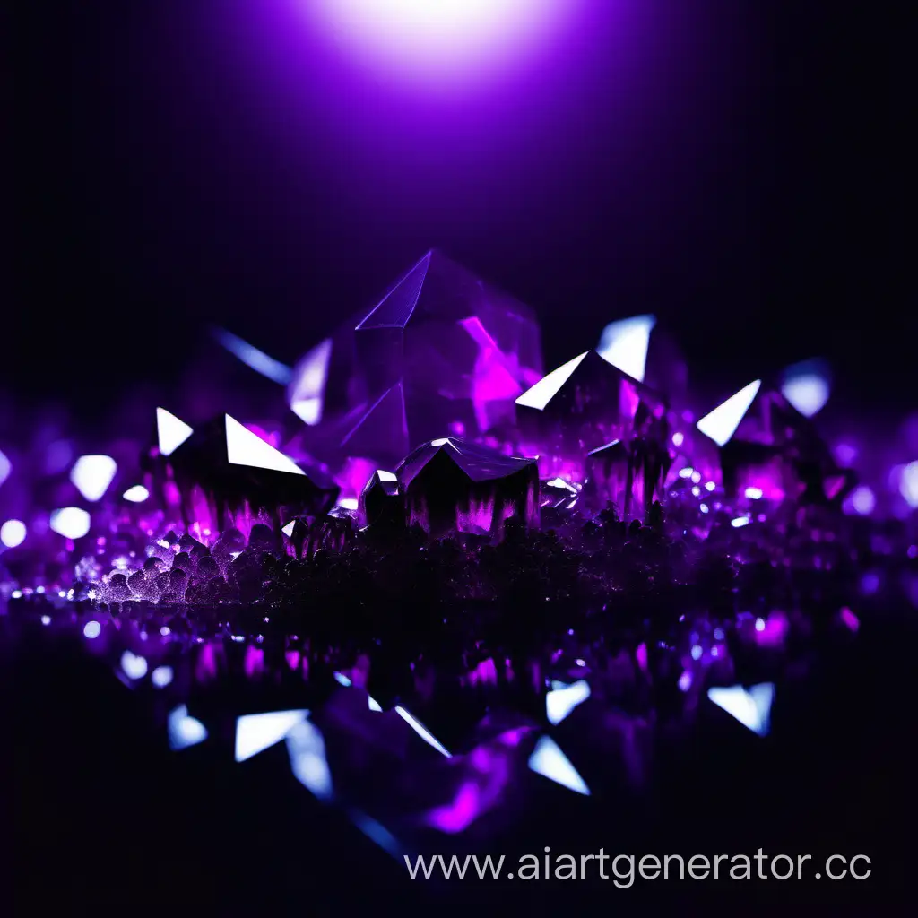 Abstract-Dark-Purple-Crystals-in-Black-Water