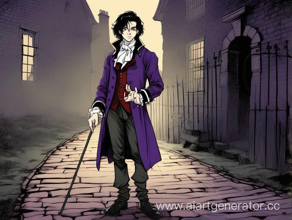 Mysterious-Teenager-in-EighteenthCentury-English-Attire-with-Sinister-Smile-and-Ominous-Shadow