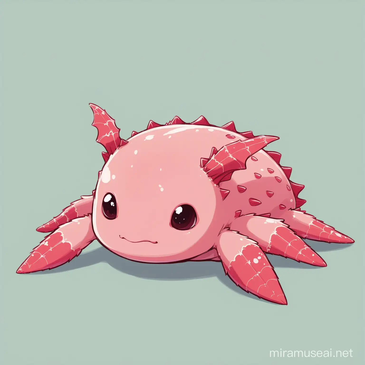 Axolotl Body with Spider Head Surreal Hybrid Creature Art