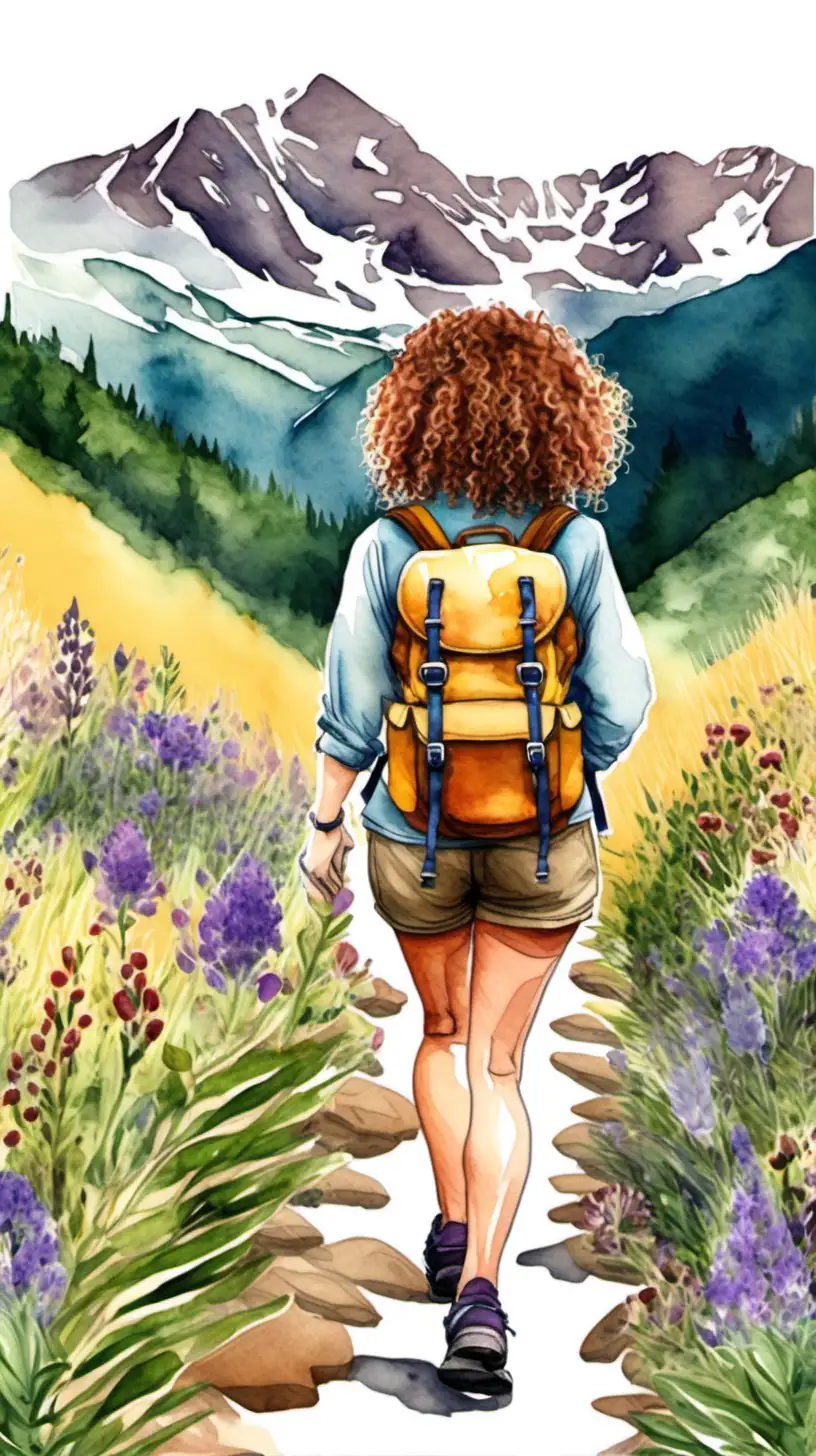 CurlyHaired Solo Female Traveler Amidst Natures Wild Beauty