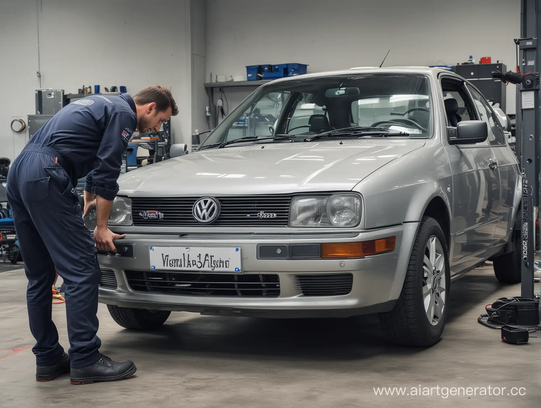 Mechanic-Inspecting-Classic-Volkswagen-Beetle