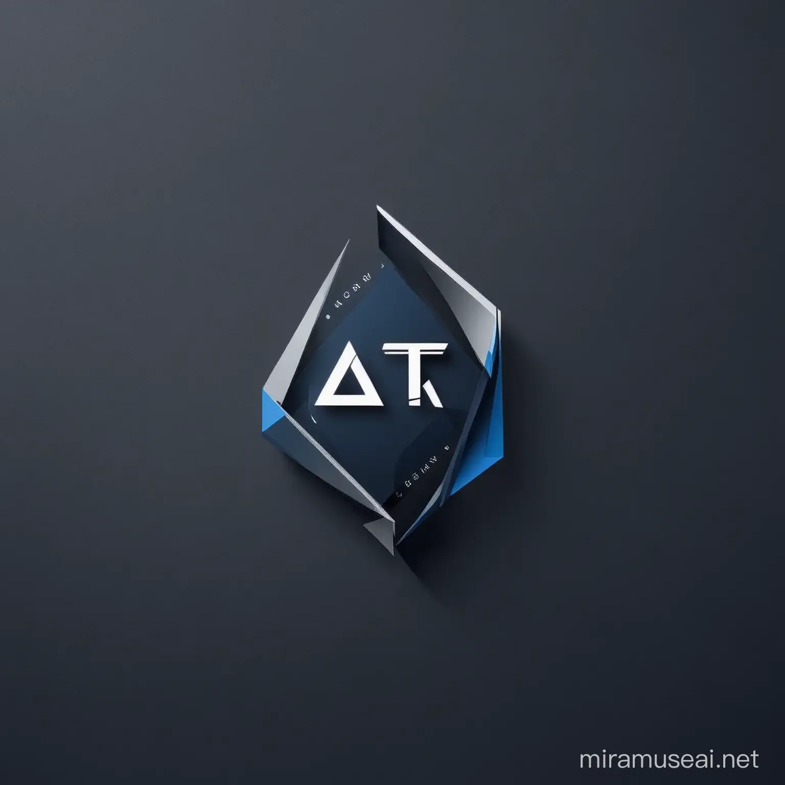 Minimalist Logo Design for AAT GROUP Stability and Innovation in Gray and Dark Blue