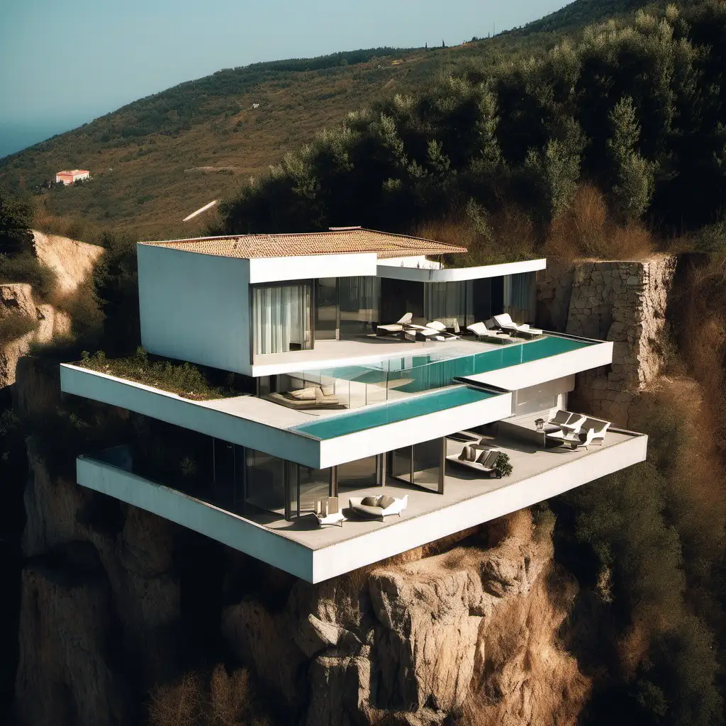 Secluded Villa Perched on a Picturesque Cliff with Panoramic Views