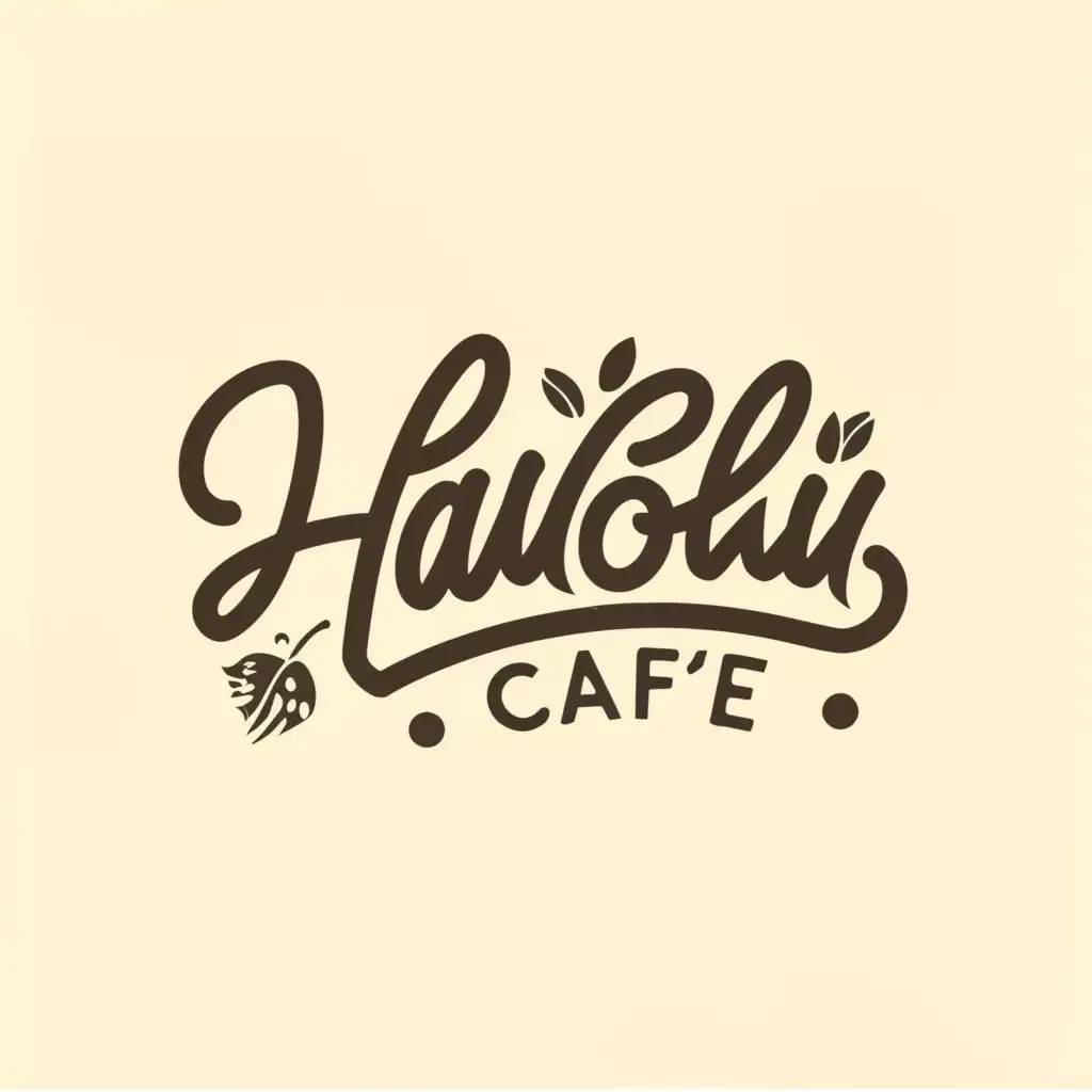logo, Minimalist logo, with the text "Hau'oli Aloha Cafe", typography, be used in Restaurant industry