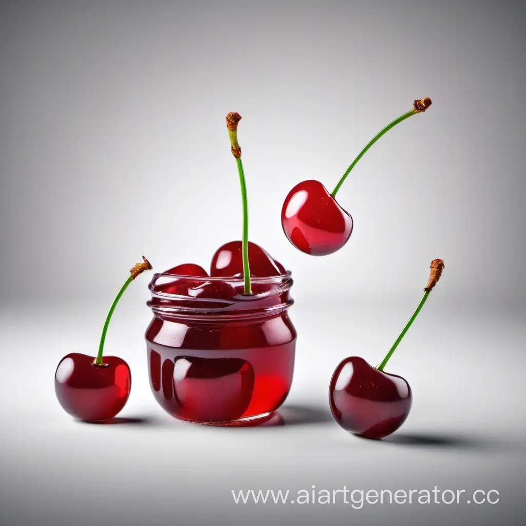 Vibrant-Cherries-in-Syrup-on-a-Clean-White-Background