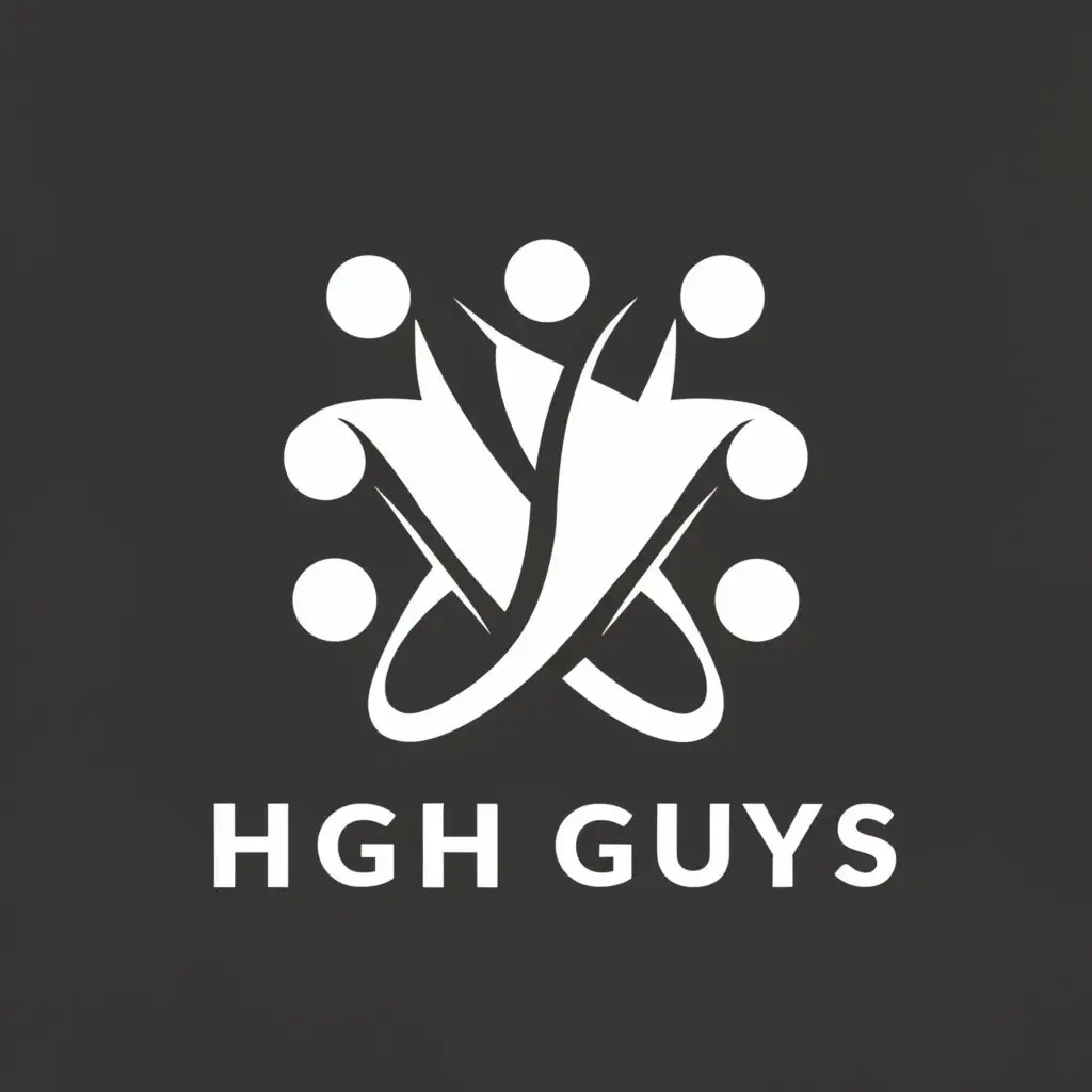 a logo design,with the text "High Guys", main symbol:Five guys,complex,be used in Entertainment industry,clear background