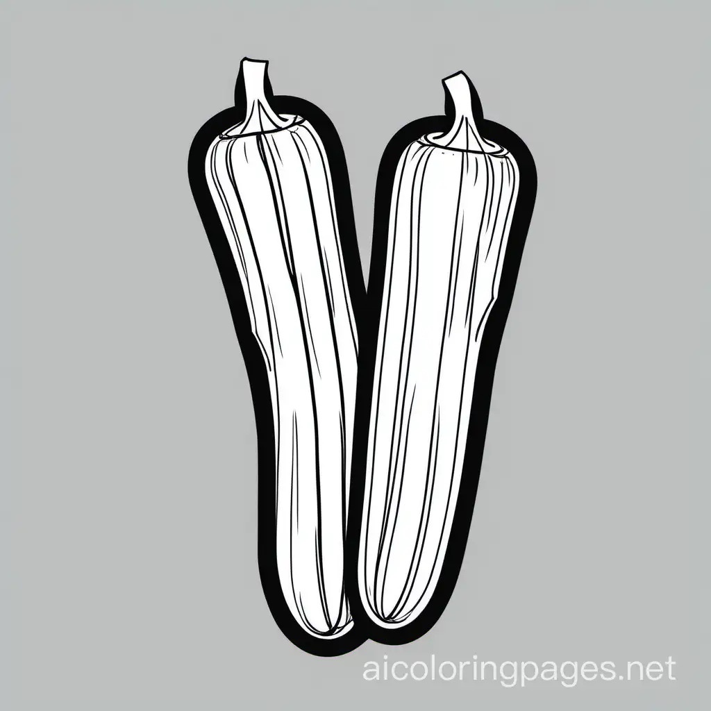 Create a bold and clean line drawing of a two Celery stick . without any background, Coloring Page, black and white, line art, white background, Simplicity, Ample White Space. The background of the coloring page is plain white to make it easy for young children to color within the lines. The outlines of all the subjects are easy to distinguish, making it simple for kids to color without too much difficulty