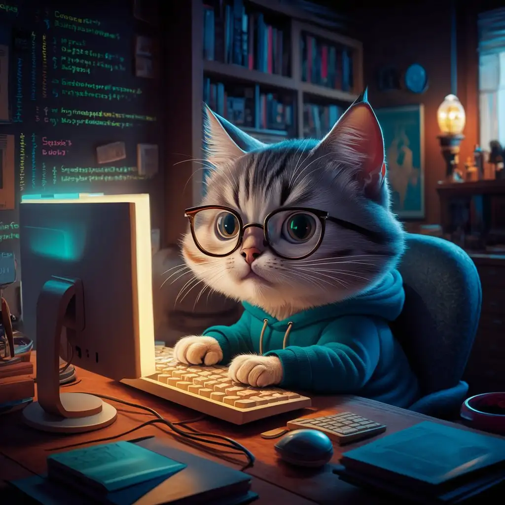 Котик который упорно программирует и учится