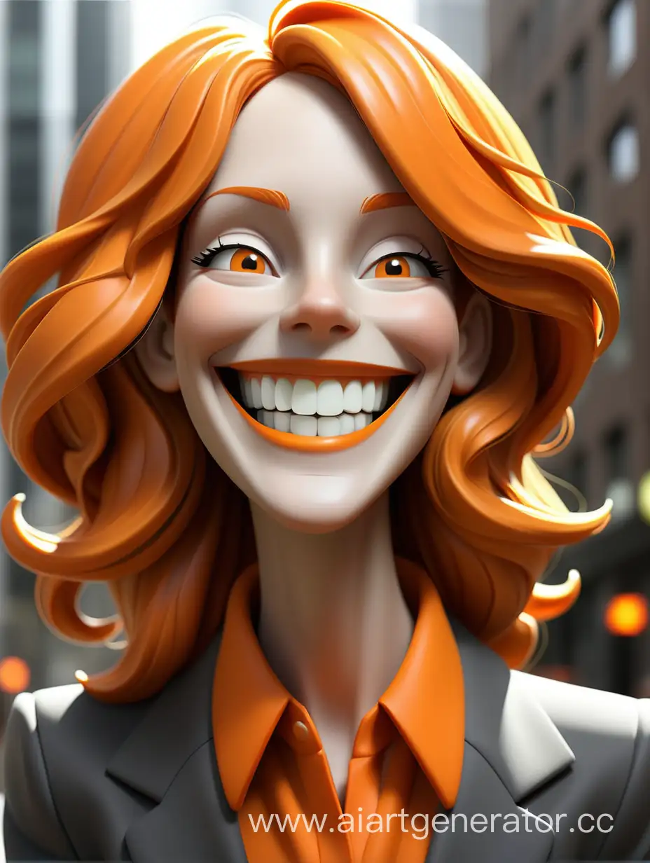 Оранжевый Руководитель бизнеса красиво улыбается