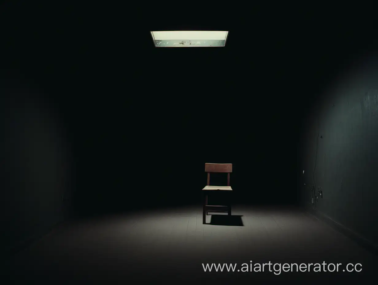 Solitary-Chair-in-Dimly-Lit-Room