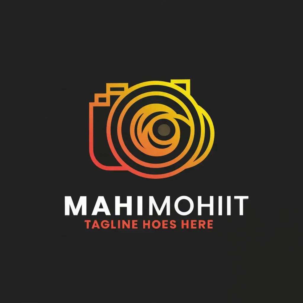 a logo design,with the text 'MAHI MOHIT', main symbol:CAMERA,DSLR,clear background AND SLOGAN IS MIXING LAB 
