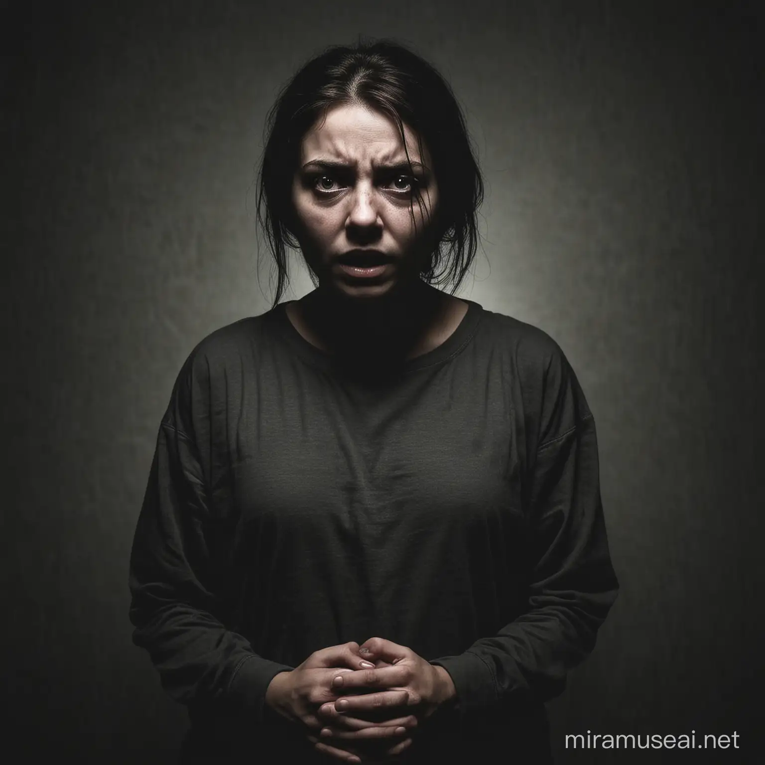 Terrified Woman Held Captive in a Dark Room