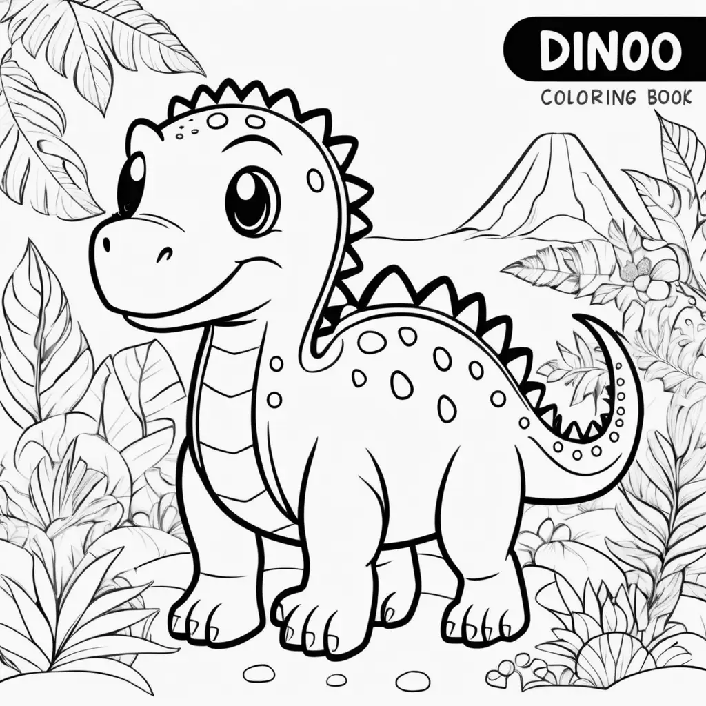 Adorable Dinosaur Coloring Book Fun and Simple Designs for Children