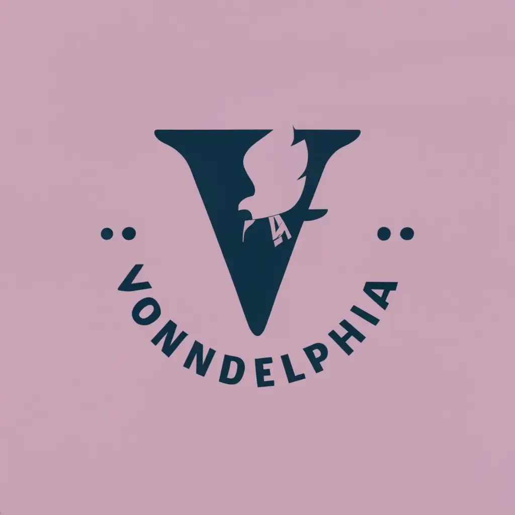 logo, V, with the text "Vondelphia", typography, be used in Entertainment industry