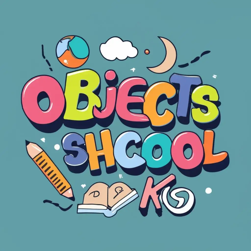 logo, Objects School For Kids, with the text "Objects School For Kids", typography, be used in Entertainment industry