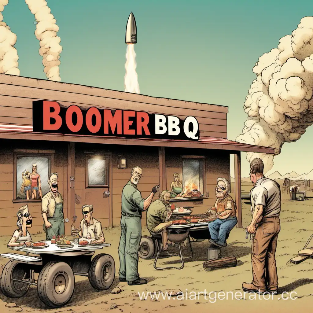 Energetic-Baby-Boomers-Enjoying-a-Vibrant-BBQ-Amidst-Playful-Nukes