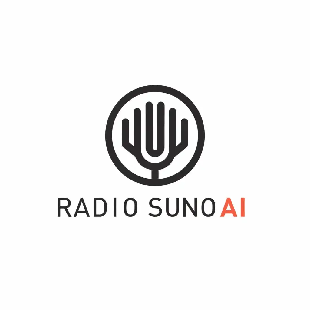 a logo design,with the text "Radio Suno Ai", main symbol:Radio Microphone,Moderate,be used in Entertainment industry,clear background